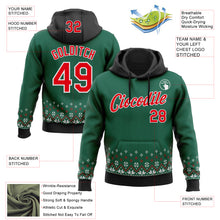 Load image into Gallery viewer, Custom Stitched Green Red-White 3D Christmas Sports Pullover Sweatshirt Hoodie