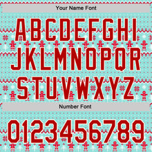 Load image into Gallery viewer, Custom Stitched Ice Blue Red-Cream 3D Christmas Ugly Sweater Sports Pullover Sweatshirt Hoodie