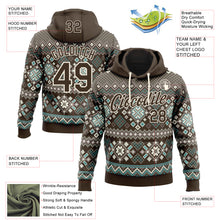Load image into Gallery viewer, Custom Stitched Brown Brown-Cream 3D Christmas Ugly Sweater Sports Pullover Sweatshirt Hoodie