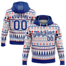 Load image into Gallery viewer, Custom Stitched Royal Royal-White 3D Christmas Ugly Sweater Sports Pullover Sweatshirt Hoodie