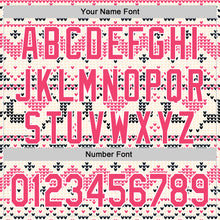 Load image into Gallery viewer, Custom Stitched White Neon Pink-White 3D Christmas Ugly Sweater Sports Pullover Sweatshirt Hoodie