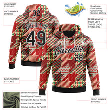 Load image into Gallery viewer, Custom Stitched Red Black-White 3D Christmas Houndstooth Sports Pullover Sweatshirt Hoodie