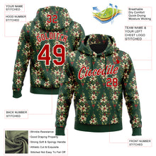 Load image into Gallery viewer, Custom Stitched Green Red-Cream 3D Christmas Floral Sports Pullover Sweatshirt Hoodie
