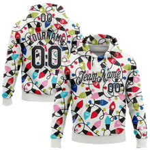 Load image into Gallery viewer, Custom Stitched White Black-White 3D Christmas Sports Pullover Sweatshirt Hoodie