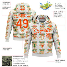 Load image into Gallery viewer, Custom Stitched White Orange-White 3D Christmas Sports Pullover Sweatshirt Hoodie