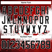 Laden Sie das Bild in den Galerie-Viewer, Custom Red Black-White 3D Christmas Reindeer Hockey Lace Neck Jersey