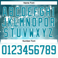 Load image into Gallery viewer, Custom Teal Teal-White 3D Christmas Reindeer Hockey Lace Neck Jersey