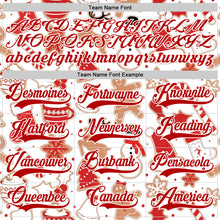 Load image into Gallery viewer, Custom White Red-White 3D Christmas Hockey Lace Neck Jersey