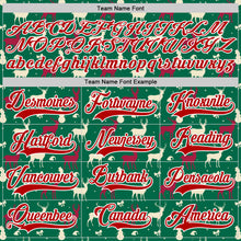 Load image into Gallery viewer, Custom Kelly Green Red-White 3D Christmas Reindeer Hockey Lace Neck Jersey