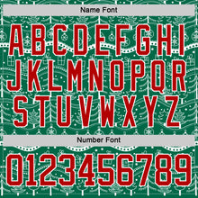 Charger l'image dans la galerie, Custom Kelly Green Red-White 3D Christmas Hockey Lace Neck Jersey