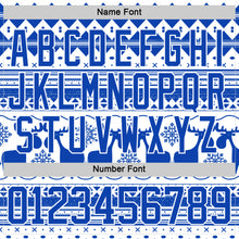 Laden Sie das Bild in den Galerie-Viewer, Custom White Thunder Blue-White 3D Christmas Ugly Sweater Hockey Lace Neck Jersey