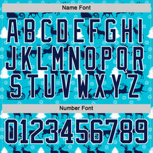 Laden Sie das Bild in den Galerie-Viewer, Custom Lakes Blue Navy-White 3D Christmas Hockey Lace Neck Jersey