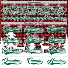 Laden Sie das Bild in den Galerie-Viewer, Custom Red Kelly Green-White 3D Christmas Plaid Hockey Lace Neck Jersey