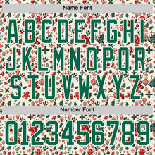 Загрузить изображение в средство просмотра галереи, Custom Cream Kelly Green-White 3D Christmas Hockey Lace Neck Jersey