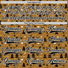 Laden Sie das Bild in den Galerie-Viewer, Custom Old Gold Black-White 3D Christmas Hockey Lace Neck Jersey