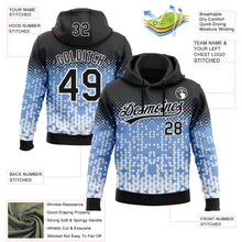 Load image into Gallery viewer, Custom Stitched Light Blue Black-White 3D Pattern Design Geometrico Graph Sports Pullover Sweatshirt Hoodie