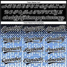 Load image into Gallery viewer, Custom Stitched Light Blue Black-White 3D Pattern Design Geometrico Graph Sports Pullover Sweatshirt Hoodie