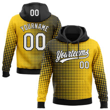 Load image into Gallery viewer, Custom Stitched Gold White-Black 3D Pattern Design Geometrico Graph Sports Pullover Sweatshirt Hoodie