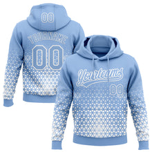 Load image into Gallery viewer, Custom Stitched Light Blue Light Blue-White 3D Pattern Design Geometrico Graph Sports Pullover Sweatshirt Hoodie