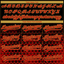 Load image into Gallery viewer, Custom Stitched Black Red-Old Gold 3D Pattern Design Geometrico Graph Sports Pullover Sweatshirt Hoodie