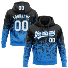 Load image into Gallery viewer, Custom Stitched Black White-Powder Blue 3D Pattern Design Abstract Shape Sports Pullover Sweatshirt Hoodie