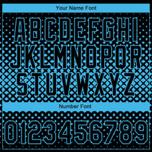 Load image into Gallery viewer, Custom Stitched Black Black-Sky Blue 3D Pattern Design Geometrico Graph Sports Pullover Sweatshirt Hoodie