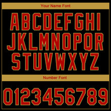 Load image into Gallery viewer, Custom Stitched Black Red-Old Gold 3D Pattern Design Geometrico Graph Sports Pullover Sweatshirt Hoodie