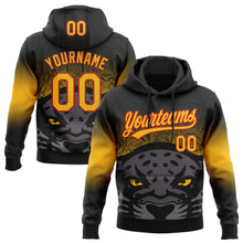 Load image into Gallery viewer, Custom Stitched Black Gold-Red 3D Pattern Design Leopardo Sports Pullover Sweatshirt Hoodie