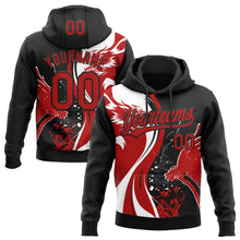 Load image into Gallery viewer, Custom Stitched White Red-Black 3D Pattern Design Wolf Sports Pullover Sweatshirt Hoodie