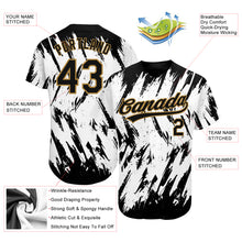 Load image into Gallery viewer, Custom White Black-Old Gold 3D Pattern Design Authentic Baseball Jersey