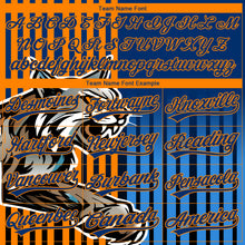 Load image into Gallery viewer, Custom Stitched Powder Blue US Navy Blue-Bay Orange 3D Pattern Design Leopardo Sports Pullover Sweatshirt Hoodie