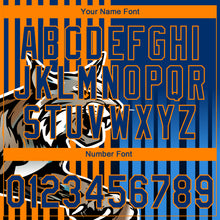 Load image into Gallery viewer, Custom Stitched Powder Blue US Navy Blue-Bay Orange 3D Pattern Design Leopardo Sports Pullover Sweatshirt Hoodie