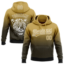 Load image into Gallery viewer, Custom Stitched Black Old Gold-White 3D Pattern Design Leopardo Sports Pullover Sweatshirt Hoodie