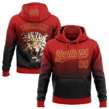 Load image into Gallery viewer, Custom Stitched Black Red-Old Gold 3D Pattern Design Leopardo Sports Pullover Sweatshirt Hoodie