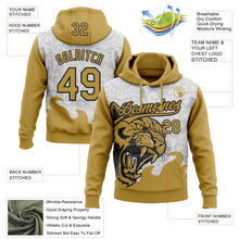Load image into Gallery viewer, Custom Stitched Gray Old Gold-Black 3D Pattern Design Leopardo Sports Pullover Sweatshirt Hoodie