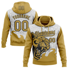 Load image into Gallery viewer, Custom Stitched Gray Old Gold-Black 3D Pattern Design Leopardo Sports Pullover Sweatshirt Hoodie