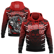 Load image into Gallery viewer, Custom Stitched Black Red-White 3D Pattern Design Leopardo Sports Pullover Sweatshirt Hoodie