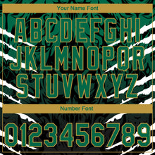 Load image into Gallery viewer, Custom Stitched Black Kelly Green-Old Gold 3D Pattern Design Leopardo Sports Pullover Sweatshirt Hoodie