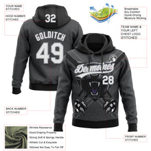 Load image into Gallery viewer, Custom Stitched Black White-Gray 3D Pattern Design Leopardo Sports Pullover Sweatshirt Hoodie