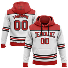 Charger l'image dans la galerie, Custom White Red-Black 3D Pattern Design Game Day New Jersey Inspired Sports Pullover Sweatshirt Hoodie