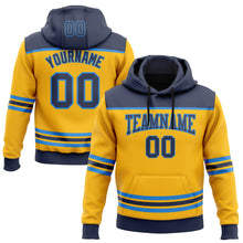 Charger l'image dans la galerie, Custom Gold Navy-Powder Blue 3D Pattern Design Game Day Nashville Inspired Sports Pullover Sweatshirt Hoodie