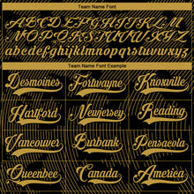 Загрузить изображение в средство просмотра галереи, Custom Black Old Gold-White 3D Pattern Curve Lines Hockey Lace Neck Jersey