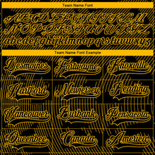 Загрузить изображение в средство просмотра галереи, Custom Black Gold-White 3D Pattern Curve Lines Hockey Lace Neck Jersey