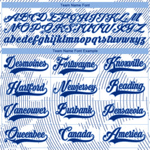 Load image into Gallery viewer, Custom White Royal-Light Blue 3D Pattern Curve Lines Hockey Lace Neck Jersey