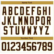 Charger l'image dans la galerie, Custom White Brown-Old Gold 3D Pattern Curve Lines Hockey Lace Neck Jersey