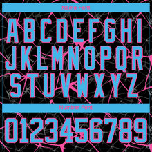 Загрузить изображение в средство просмотра галереи, Custom Black Sky Blue-Pink 3D Pattern Abstract Network Hockey Lace Neck Jersey
