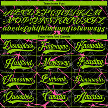 Загрузить изображение в средство просмотра галереи, Custom Black Neon Green-Pink 3D Pattern Abstract Network Hockey Lace Neck Jersey