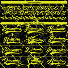 Загрузить изображение в средство просмотра галереи, Custom Black Neon Yellow-Teal 3D Pattern Abstract Network Hockey Lace Neck Jersey