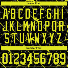 Загрузить изображение в средство просмотра галереи, Custom Black Neon Yellow-Teal 3D Pattern Abstract Network Hockey Lace Neck Jersey