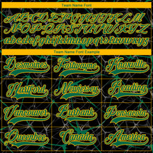 Загрузить изображение в средство просмотра галереи, Custom Black Kelly Green-Gold 3D Pattern Abstract Network Hockey Lace Neck Jersey